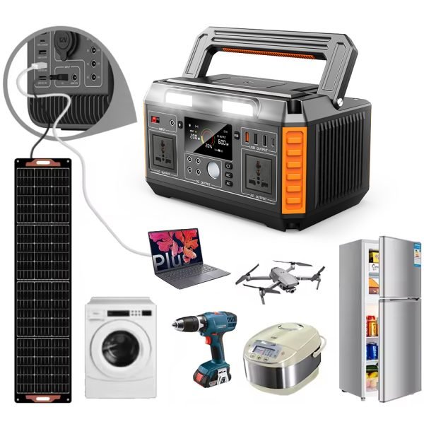 2400W LiFePO4 Power Bank Solar Car Power Supply with Battery Storage System Features Flashlight and Cigar Lighter for Outdoor