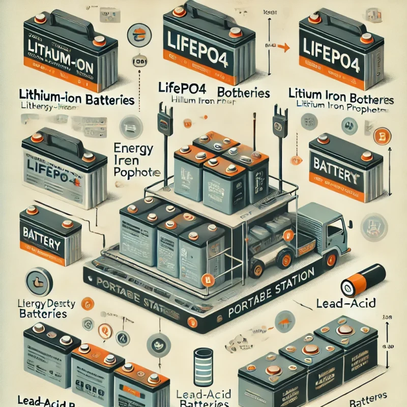 Lithium-ion, LiFePO4, and Lead-acid batteries
